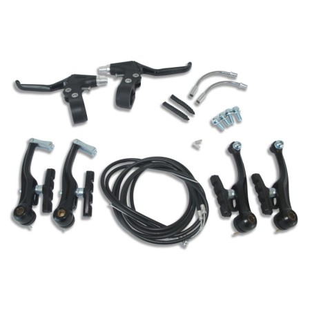 CONJUNTO FRENO V-BRAKE ALU. NEGRO C/MANETAS