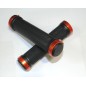 PAR DE PUÑOS NEGRO PUNTA ALUMINIO NARANJA C/TORNILLO